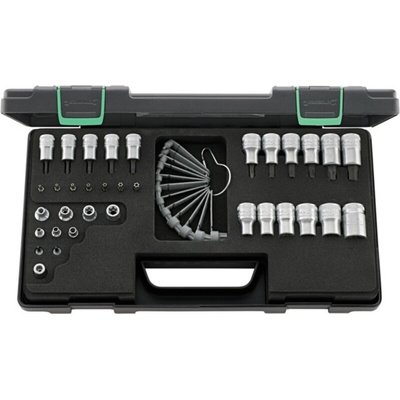 STAHLWILLE 35-Piece 1/4 in; 3/8 in Standard Socket/Bit Set , e-Torx; Torx Bit