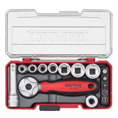 Teng Tools 15-Piece Metric 1/4 in Standard Socket/Bit Set with Ratchet