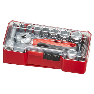 Teng Tools 15-Piece Metric 1/4 in Standard Socket/Bit Set with Ratchet