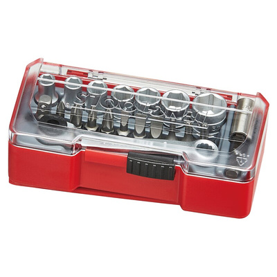 Teng Tools 20-Piece Metric 1/4 in Standard Socket/Bit Set with Ratchet