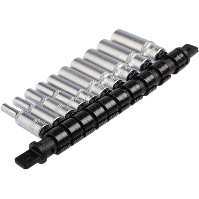 RS PRO 10-Piece Metric 1/4 in Deep Socket Set , 6 point