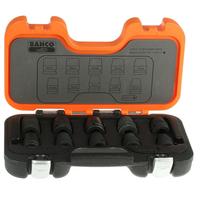 Bahco 10-Piece Metric 1/2 in Impact Socket Set , 6 point