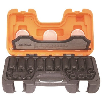 Bahco 20-Piece Metric 1/2 in Deep Impact Socket/Standard Impact Socket Set , 6 point; Hex Bit