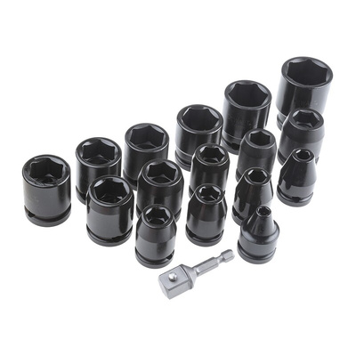 DeWALT 17-Piece Metric 1/2 in Impact Socket Set , 6 point