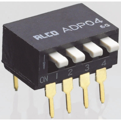 2 Way Through Hole DIP Switch SPST, Piano Actuator