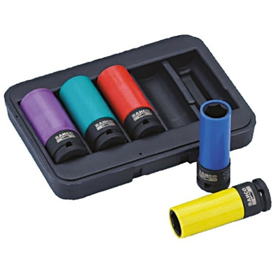 Bahco 5-Piece Metric 1/2 in Wheel Nut Socket Set , 6 point
