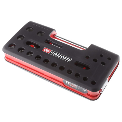 Facom 22-Piece Metric 1/2 in Standard Socket Set with Ratchet, 6 point