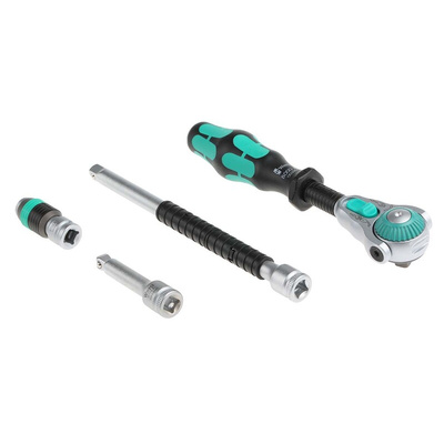 Wera 28-Piece Imperial 1/4 in Standard Socket/Bit Set with Ratchet, 6 point; Hex Bit; Phillips Bit; Pozidriv Bit; Torx