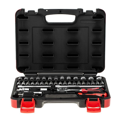 RS PRO 43-Piece Metric 1/4 in Standard Socket/Bit Set with Ratchet