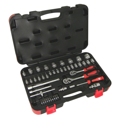 RS PRO 46-Piece Metric 1/4 in; 3/8 in Standard Socket/Bit Set with Ratchet