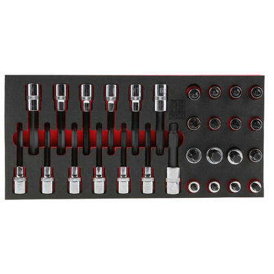 RS PRO 29-Piece 1/2 in Bit Socket Set , Hex Bit; Spline Bit; Torx Bit