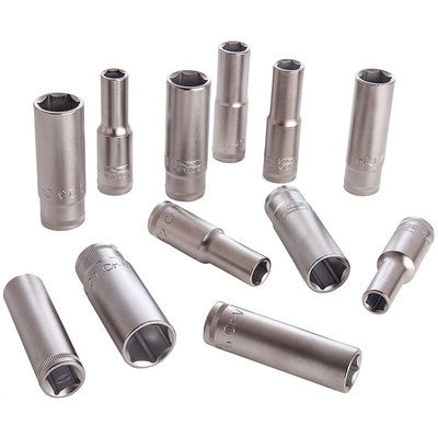 Bahco 12-Piece Metric 1/2 in Deep Socket Set , 6 point