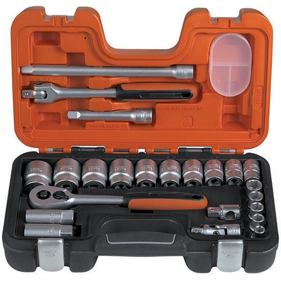 Bahco 23-Piece Imperial 1/2 in Standard Socket Set with Ratchet, 6 point
