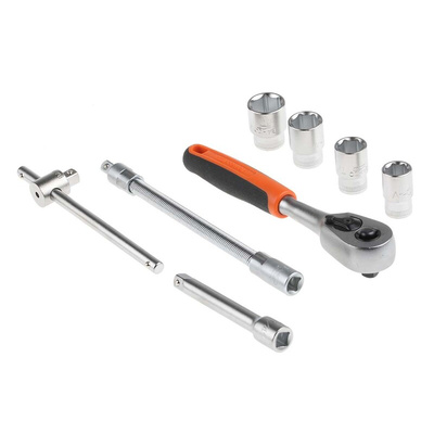 Bahco 16-Piece Imperial 1/4 in Standard Socket Set with Ratchet, 6 point