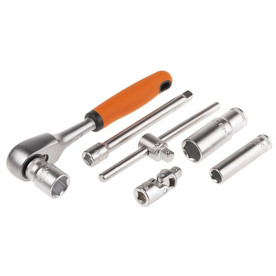 Bahco 108-Piece Metric 1/2 in; 1/4 in Deep Socket/Standard Socket/Spanner/Allen Key/Bit Set with Ratchet, 6 point;