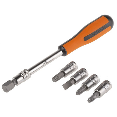 Bahco 108-Piece Metric 1/2 in; 1/4 in Deep Socket/Standard Socket/Spanner/Allen Key/Bit Set with Ratchet, 6 point;