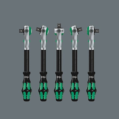 Wera 43-Piece Metric 1/2 in; 1/4 in Standard Socket/Bit Set with Ratchet, 6 point; Hex Bit; Phillips Bit; Pozidriv Bit;