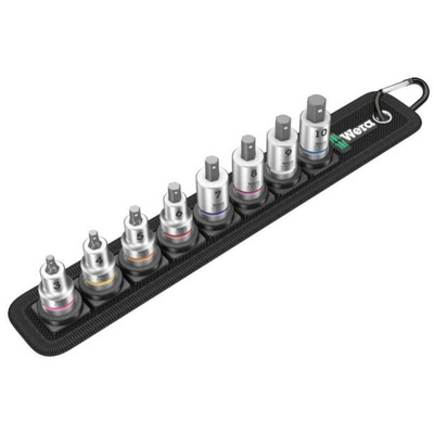 Wera 8-Piece Metric 3/8 in Bit Socket Set , Hex Bit