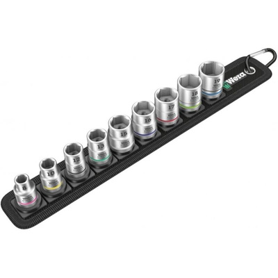 Wera 9-Piece Metric 3/8 in Standard Socket Set , 6 point