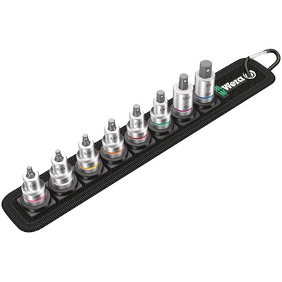 Wera 8-Piece Imperial 3/8 in Bit Socket Set , Hex Bit