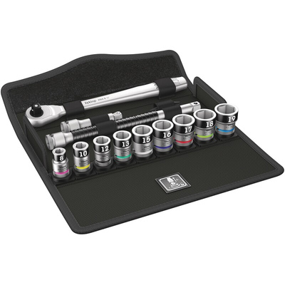Wera 10-Piece Metric 3/8 in Standard Socket Set with Ratchet, 6 point
