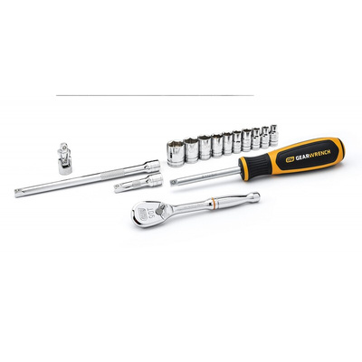 GearWrench 15-Piece Imperial 1/4 in Standard Socket Set with Ratchet, 6 point