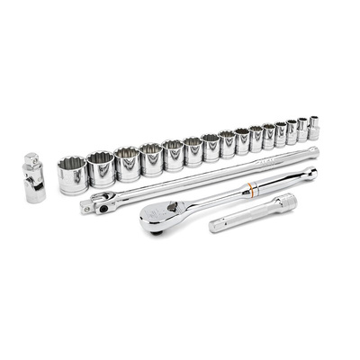 GearWrench 19-Piece Imperial 1/2 in Standard Socket Set with Ratchet, 12 point