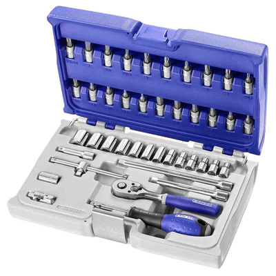 Expert by Facom 42-Piece Metric 1/4 in Standard Socket/Bit Set with Ratchet, 6 point; Hex Bit; Phillips Bit; Pozidriv