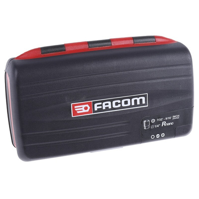Facom 38-Piece Imperial 1/4 in Standard Socket/Bit Set with Ratchet, 6 point; Hex Bit; Phillips Bit; Pozidriv Bit;