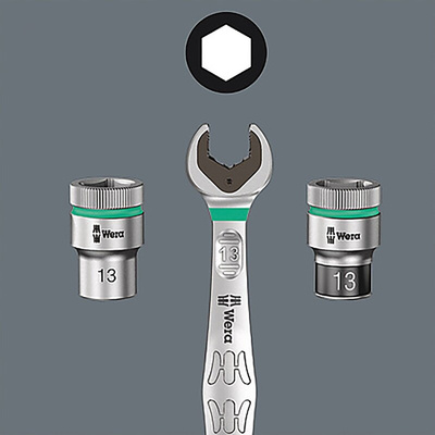 Wera 6-Piece Metric 1/2 in Bit Socket Set , Hex Bit