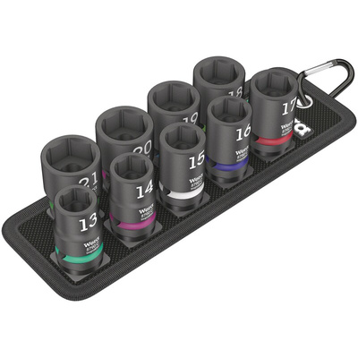 Wera 10-Piece 1/2 in Impact Socket Set , Hex Bit