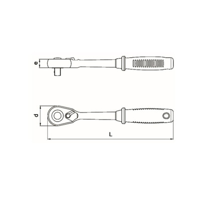 RS PRO 1/4 in Ratchet with Ratchet Handle, 150 mm Overall