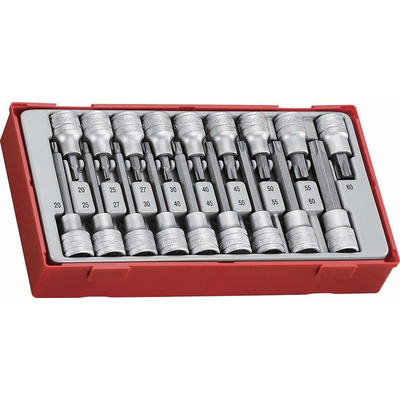 Teng Tools 18-Piece 1/2 in Bit Socket Set , Torx Bit