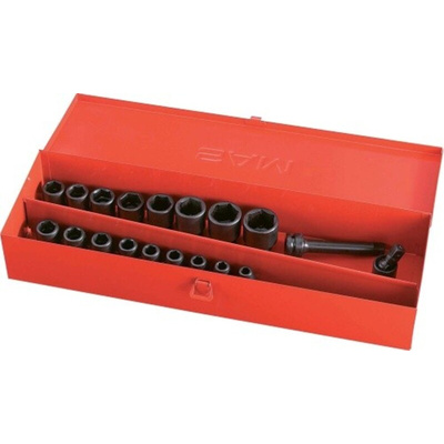 SAM 19-Piece Metric 1/2 in Impact Socket Set , 6 point