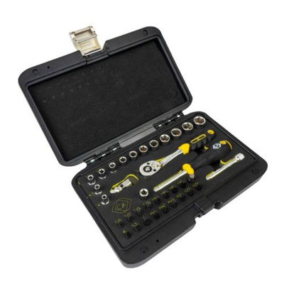 CK 36-Piece Metric 1/4 in Standard Socket/Bit Set with Ratchet, 6 point; Hex Bit; Phillips Bit; Pozidriv Bit; Slotted