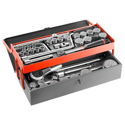 Facom Imperial 1/2 in; 3/4 in Standard Socket Set with Ratchet, 12 point