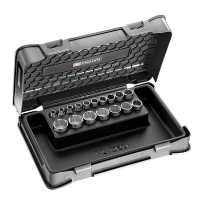 Facom 17-Piece Metric 3/8 in Standard Socket Set , 12 point