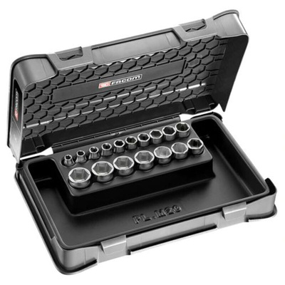 Facom 17-Piece Metric 3/8 in Standard Socket Set , 6 point