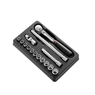 Facom 15-Piece Imperial 1/2 in Standard Socket Set with Ratchet, 12 point
