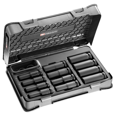 Facom 12-Piece Metric 1/2 in Deep Impact Socket Set , 6 point