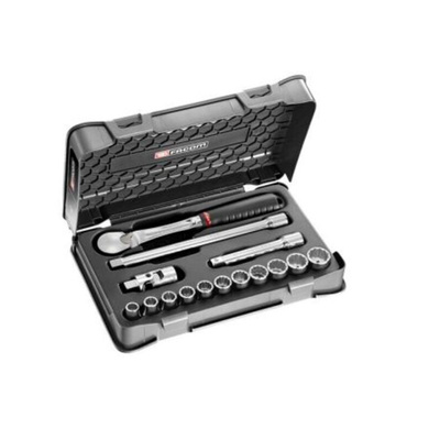 Facom 15-Piece Imperial 1/2 in Standard Socket Set with Ratchet, 6 point