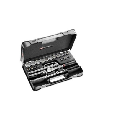 Facom 25-Piece Imperial 1/2 in Standard Socket Set with Ratchet, 12 point