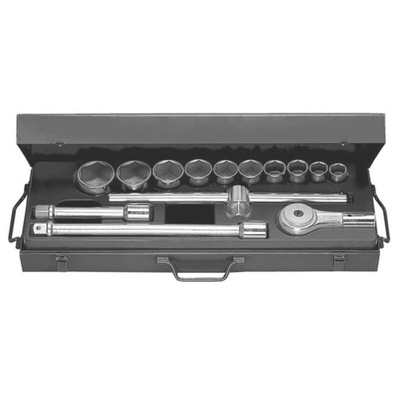 Facom Metric 3/4 in Standard Socket Set with Ratchet, 12 point
