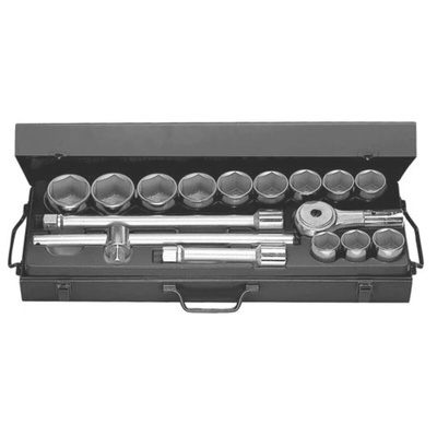 Facom Metric 3/4 in Standard Socket Set with Ratchet, 6 point