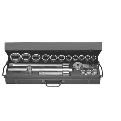 Facom Metric 3/4 in Standard Socket Set with Ratchet, 12 point
