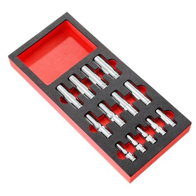 Facom Metric 1/2 in Deep Socket Set , 6 point