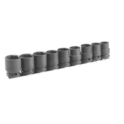 Facom 9-Piece Metric 1/2 in Impact Socket Set , 6 point