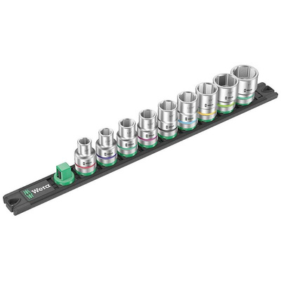 Wera 9-Piece Imperial 1/2 in Standard Socket Set , 6 point