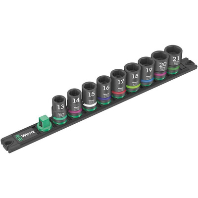 Wera 9-Piece Metric 1/2 in Impact Socket Set , 6 point