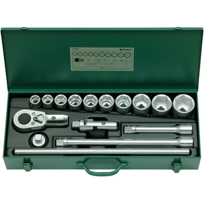 STAHLWILLE 24-Piece Metric 3/4 in Standard Socket Set with Ratchet, 6 point